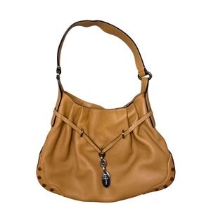 TOD's Women's Leather Handbag Structured Leather Wheat Beige Shoulder Bag Slouch